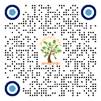 A black and white dotted pattern with a tree and blue circles

Description automatically generated
