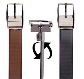 Bacca Bucci Reversible Genuine leather Classic Dress belt for Men-Black & Brown