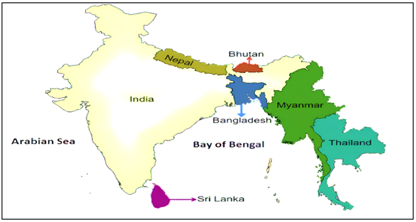 Map of BIMSTEC countries