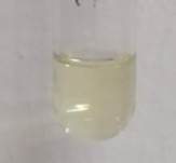 A clear liquid in a test tube

Description automatically generated