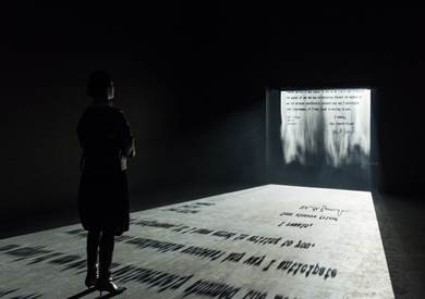 Macintosh HD:Users:waseemmushtaq:Documents:PUBLISH STUF -Dec18 - :To Publish:Submitted:ShodhKosh-ugc care j-nov21:Review process:IMAGES:selected:13-A-Jitish Kallat-Installation view.  Covering Letter, 2012. Philadelphia Museum of Art.jpeg