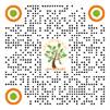 A qr code with a tree and orange circles

Description automatically generated