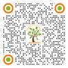 A qr code with a tree and orange circles

Description automatically generated