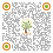 A qr code with a tree and orange circles

Description automatically generated