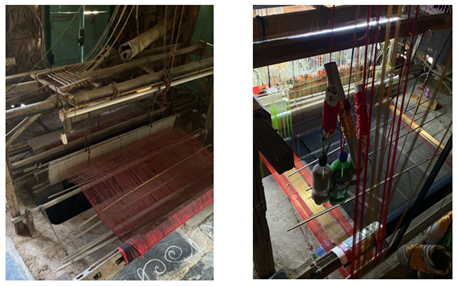 A close up of a loom

Description automatically generated