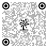 A black and white image of a tree with circles and a logo

Description automatically generated