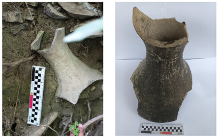 A close-up of a broken vase

Description automatically generated