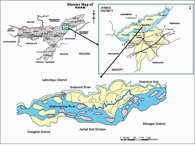 map of majuli island