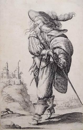 A drawing of a person with a cane

Description automatically generated