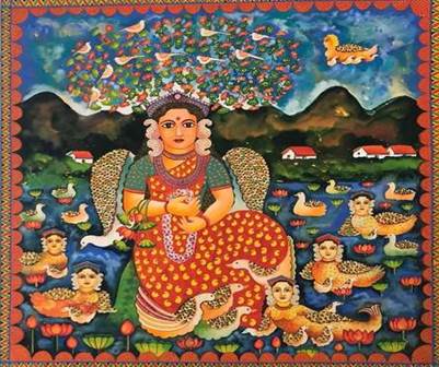 'Untitled' Figurative Painting by artist Jayasri Burman | ArtZolo.com