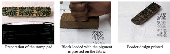 A hand holding a stamp

Description automatically generated