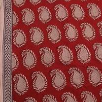 Bagh Leaf Butta Hand Block Printed Cotton Fabric