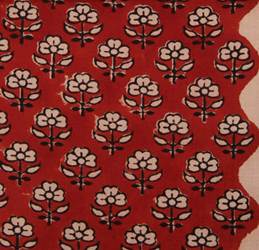 Natural Dyed Bagru Flower Butti Hand Block Cotton Fabric