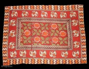 Saudagiri Trade Textiles of Kutch Gujarat, Block Printed On Cotton Khadi From Kutch Gujarat, India.C.1900.Its size is 66cmx925cm(DSC05689 New).              