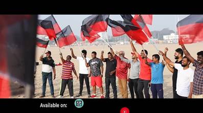 A group of people holding flags

Description automatically generated with medium confidence