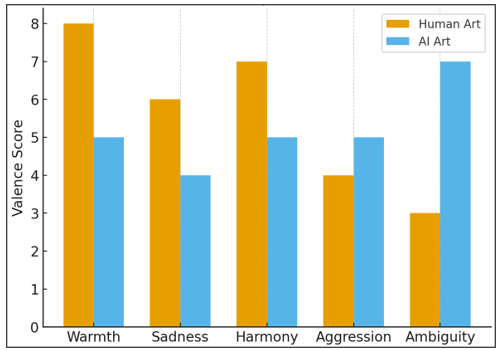Emotional Valence Comparison Between Human and AI Art