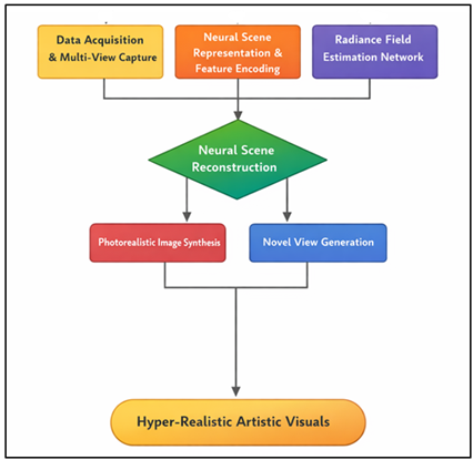 Neural Rendering Framework for Hyper-Realistic Artistic Visual Generation in Multimedia Productions