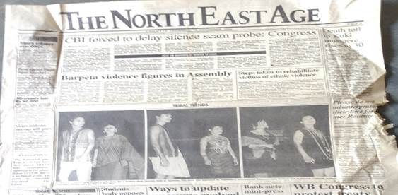 A newspaper with a picture of people

Description automatically generated