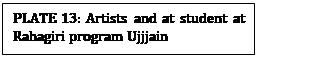 Text Box: PLATE 13: Artists and at student at Rahagiri program Ujjjain 