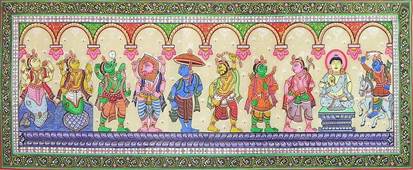 Dashavatara - Ten Incarnations of Lord Vishnu - 15 x 42 inches