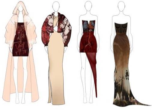 A group of women's dresses

Description automatically generated