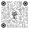 A black and white image of a tree with circles and a logo

Description automatically generated