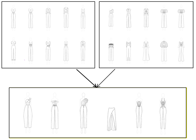 A collage of different styles of clothes

Description automatically generated