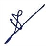 A blue signature on a black background

Description automatically generated